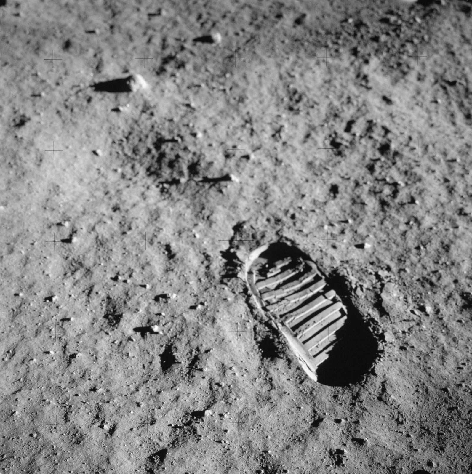 След ботинка астронавта в лунном грунте, «Аполлон-11», 1969